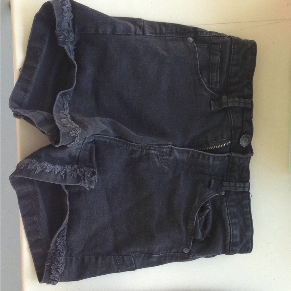 Black Denim Jean Shorts High Rise